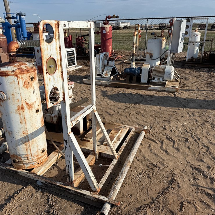 (4) SKIDDED AIR COMPRESSOR STATIONS INCOMPLETE F/ PARTS