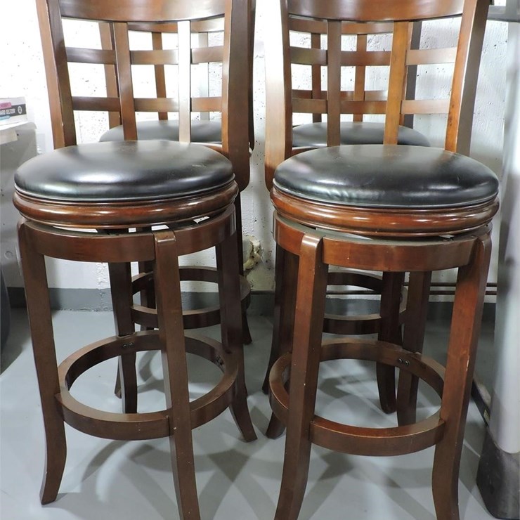 (4) Wooden Bar Stools, 29” Seat Height