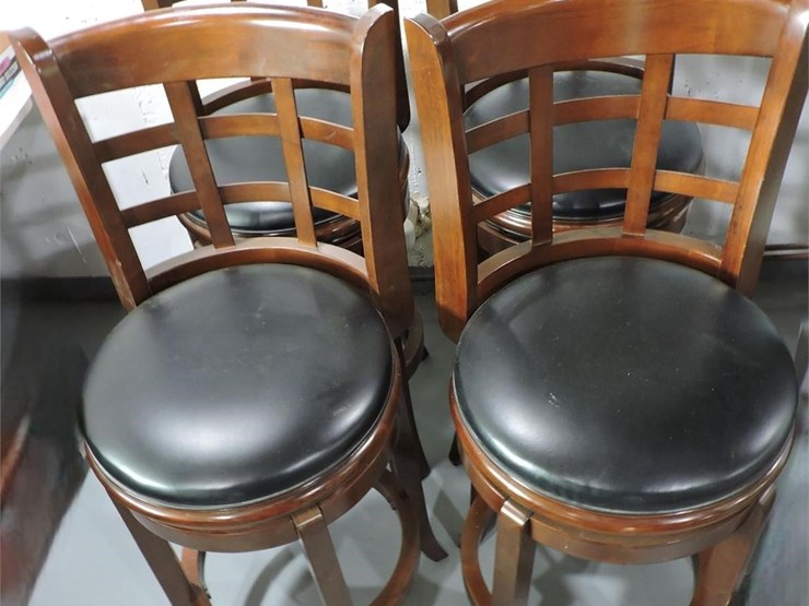 (4)-wooden-bar-stools,-29”-seat-height-image-2