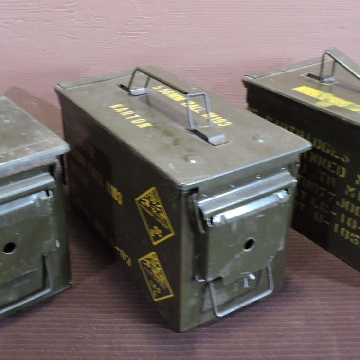 (3) Metal Ammo/Storage Containers