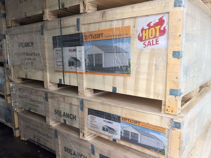 (1)-sd-launch-25-ft-x-33-ft-triple-garage-metal-barn-gs2533-(2-boxes)-over-6,600+-lbs-image-1