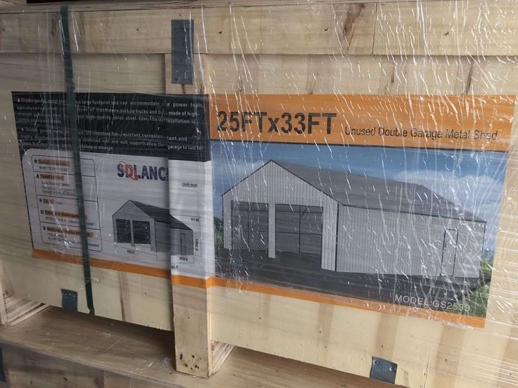 (1)-sd-launch-25-ft-x-33-ft-triple-garage-metal-barn-gs2533-(2-boxes)-over-6,600+-lbs-image-2