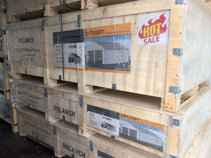 (1)-sd-launch-25-ft-x-33-ft-triple-garage-metal-barn-gs2533-(2-boxes)-over-6,600+-lbs-image-1