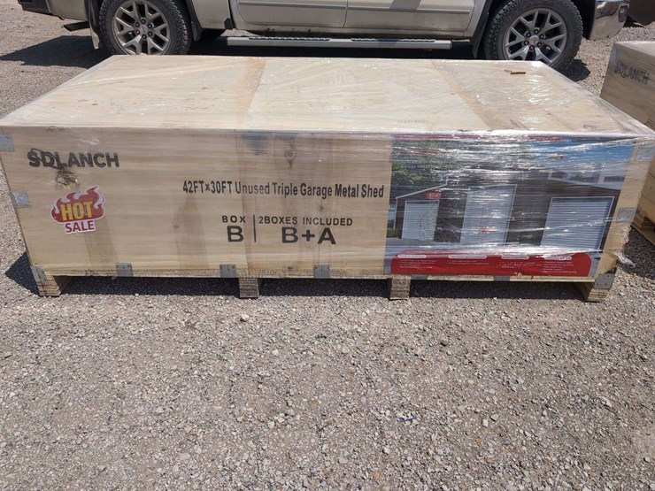 sd-launch-42-ft-x-30-ft-triple-garage-metal-shed-c4230ft-(2-boxes)-over-10,000+-lbs-image-2