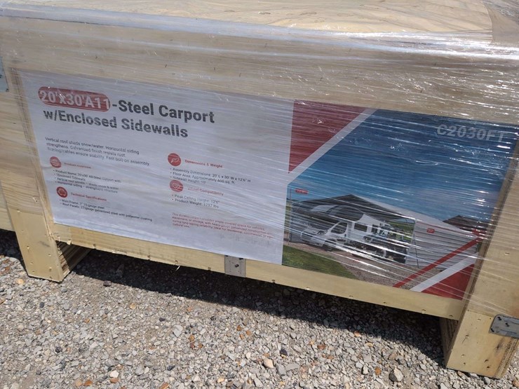 (1)-sdl-20-ft-x-30-ft-all-steel-carport-w/-enclosed-side-walls-sdlc2030ft-image-2