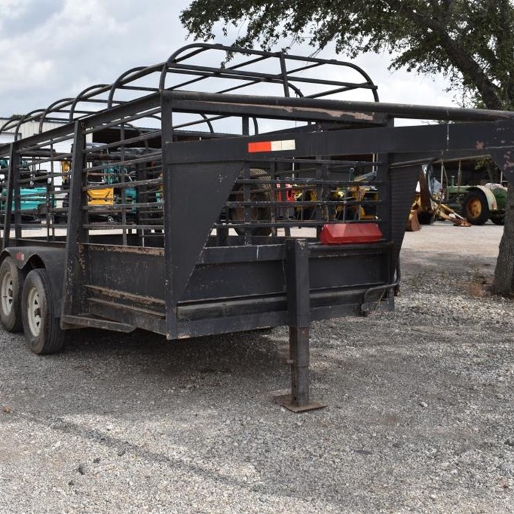 6' X 14' GOOSENECK STOCK TRAILER (PLATE FJVG97) (REGISTRATION PAPER ON HAND