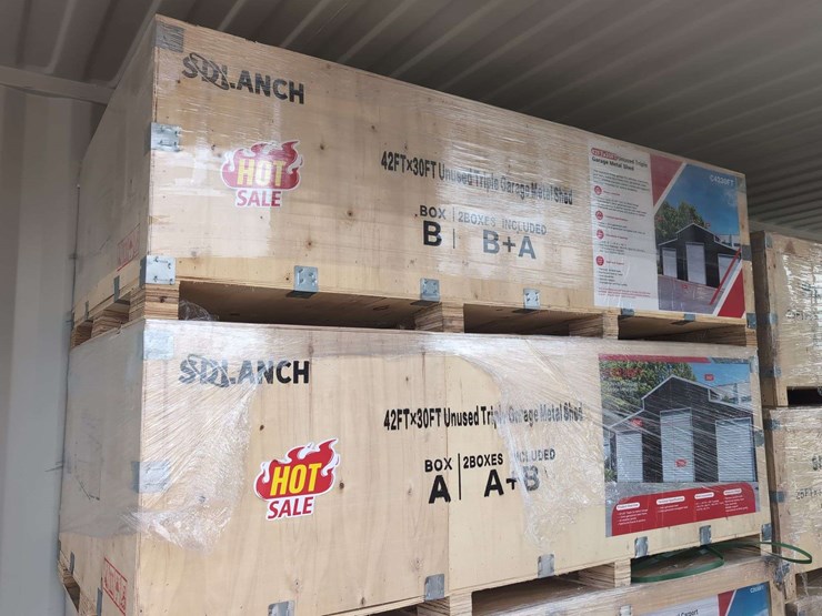 sd-launch-42-ft-x-30-ft-triple-garage-metal-shed-c4230ft-(2-boxes)-over-10,000+-lbs-image-1