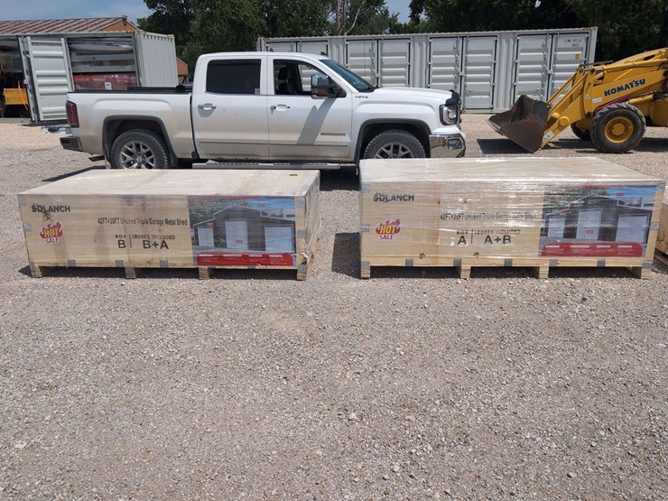 sd-launch-42-ft-x-30-ft-triple-garage-metal-shed-c4230ft-(2-boxes)-over-10,000+-lbs-image-1