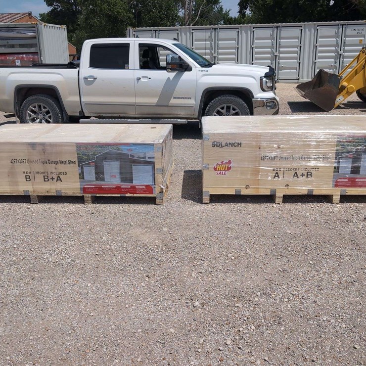 SD Launch 42 ft x 30 ft Triple Garage Metal Shed C4230FT (2 Boxes) Over 10,000+ Lbs
