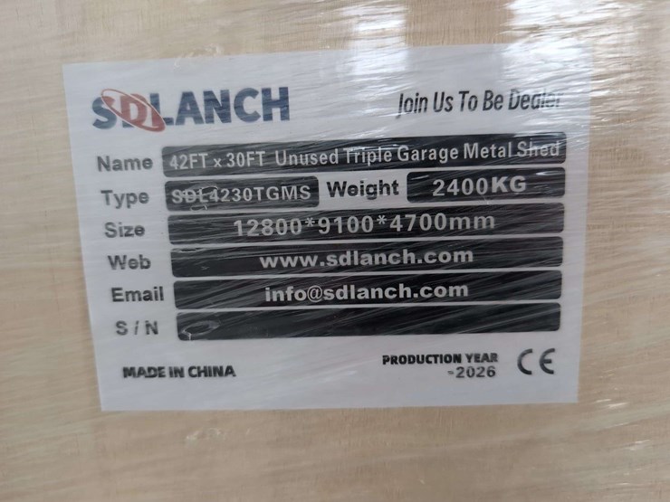 sd-launch-42-ft-x-30-ft-triple-garage-metal-shed-c4230ft-(2-boxes)-over-10,000+-lbs-image-3