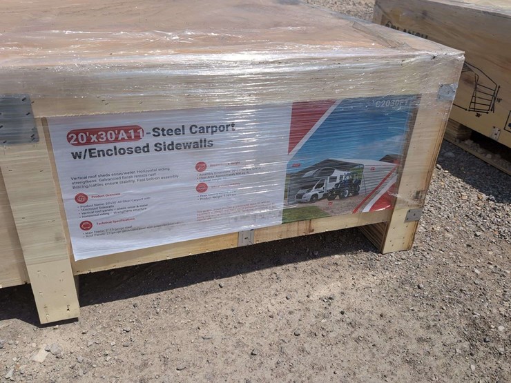 (1)-sdl-20-ft-x-30-ft-all-steel-carport-w/-enclosed-side-walls-sdlc2030ft-image-3