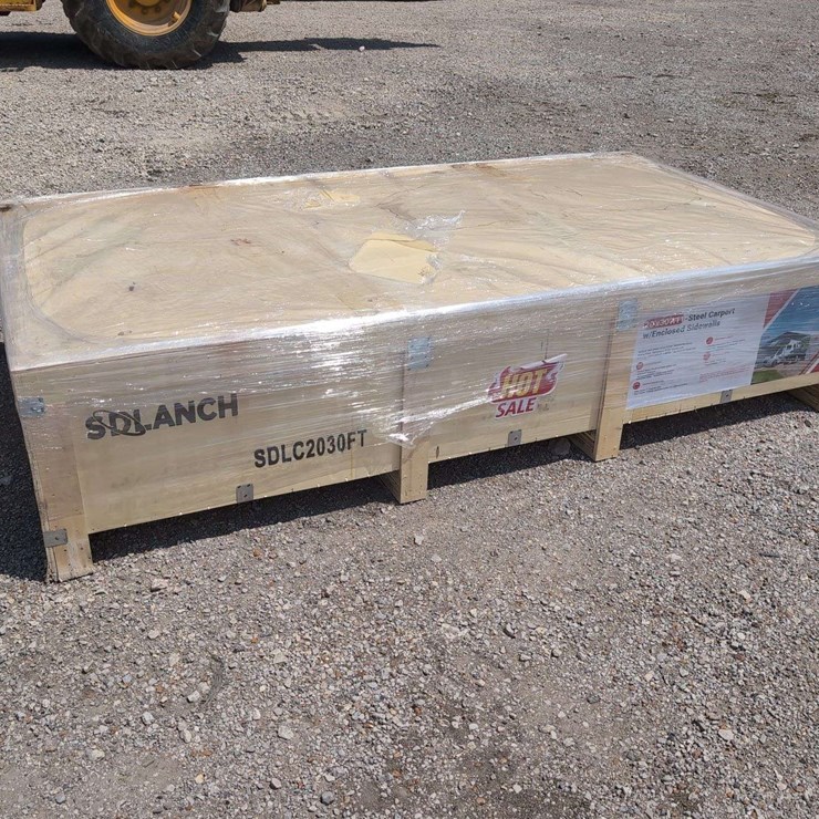 (1) SDL 20 ft x 30 ft All Steel Carport w/ Enclosed Side Walls SDLC2030FT