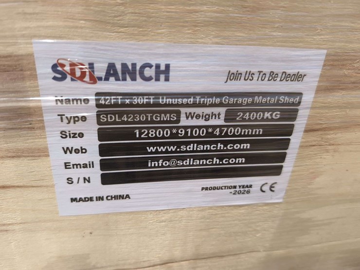sd-launch-42-ft-x-30-ft-triple-garage-metal-shed-c4230ft-(2-boxes)-over-10,000+-lbs-image-5