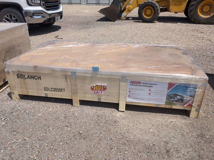(1)-sdl-20-ft-x-30-ft-all-steel-carport-w/-enclosed-side-walls-sdlc2030ft-image-1