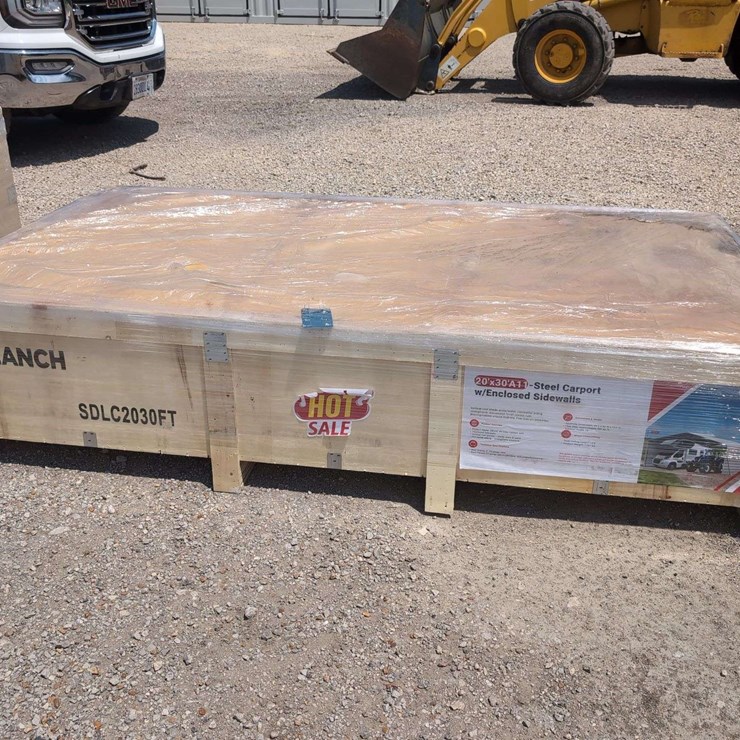 (1) SDL 20 ft x 30 ft All Steel Carport w/ Enclosed Side Walls SDLC2030FT