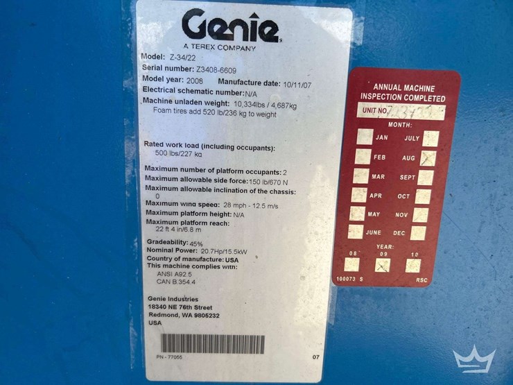 2008-genie-z-34/22-22ft-4x4-articulating-boom-lift-image-5