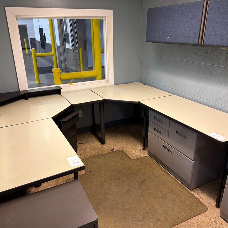 U-Shaped Desk with Cabinets