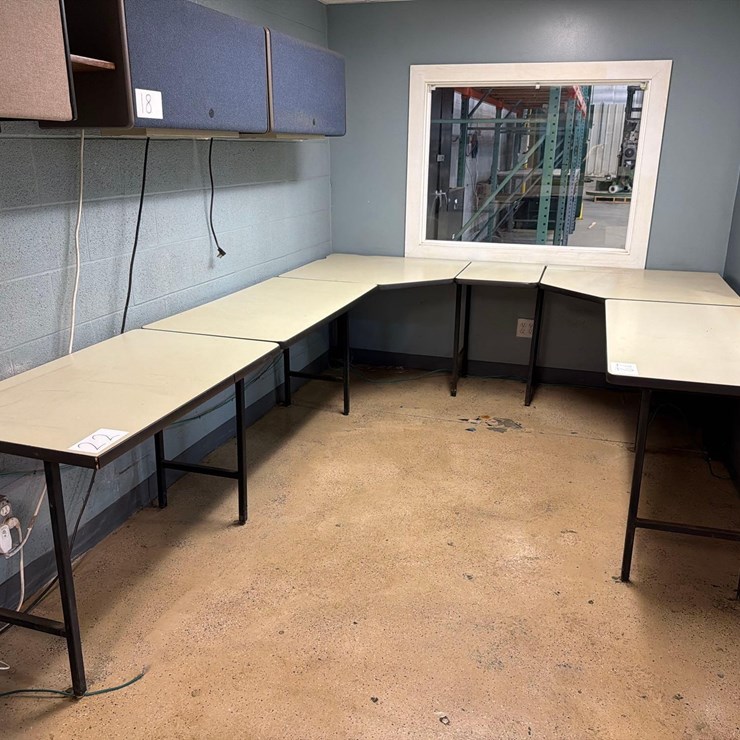 U-Shaped Desk with Cabinets