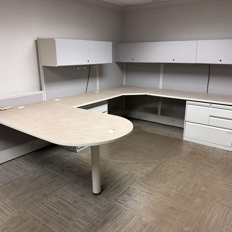 8’ x 10’ Sectional Desk With Back Wall