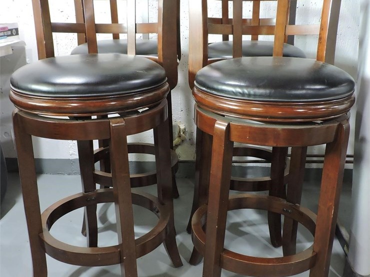 (4)-wooden-bar-stools,-29”-seat-height-image-1