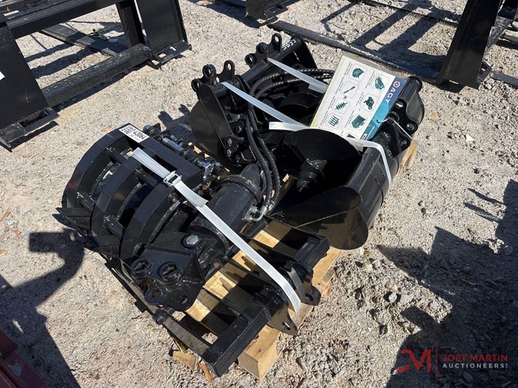 new-mini-excavator-attachment-set,-buckets,-grapple,-auger,-rake-image-2