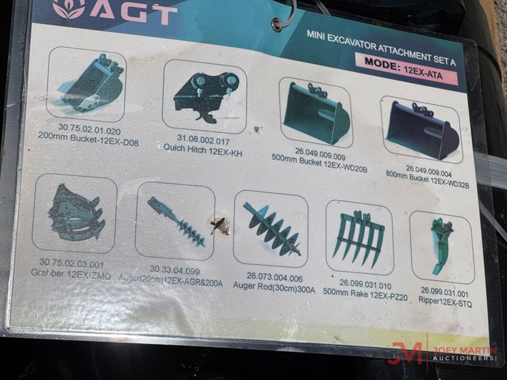 new-mini-excavator-attachment-set,-buckets,-grapple,-auger,-rake-image-3