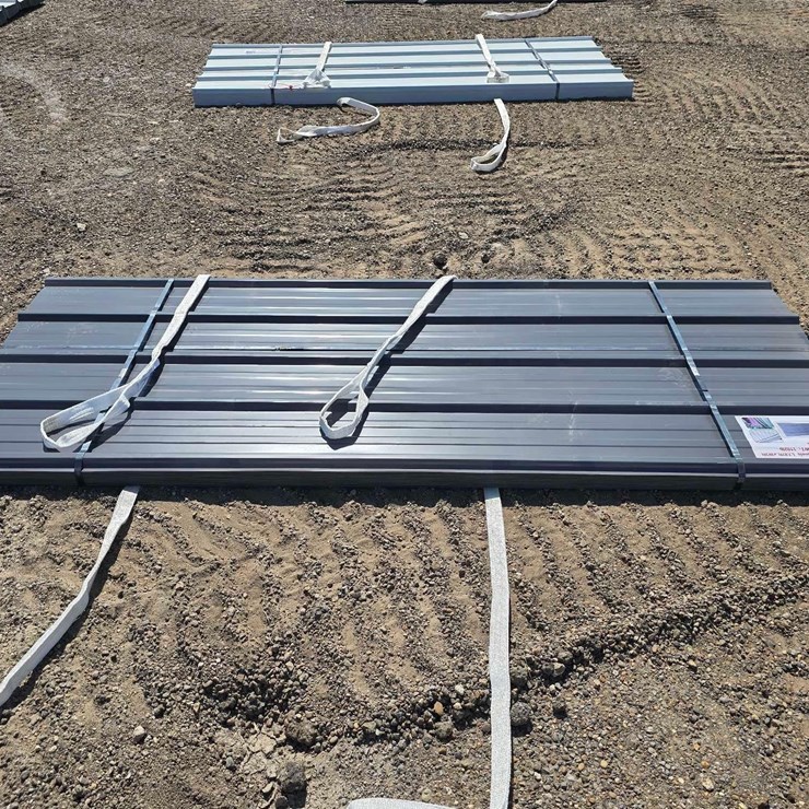 GRAY METAL ROOF PANELS