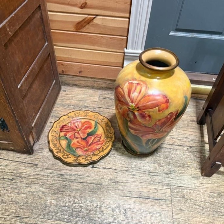Hand Painted Vase & Plate