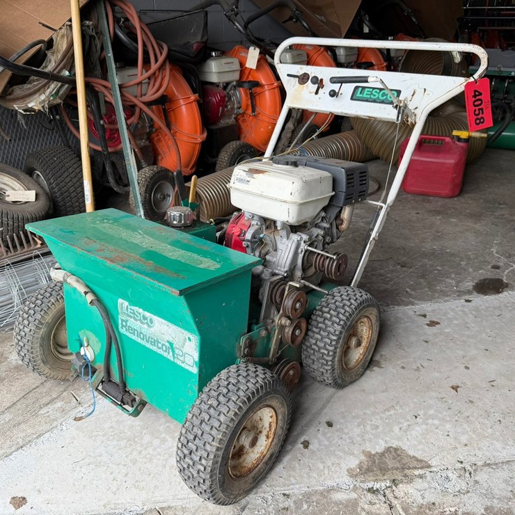 #4058 • Lesco Renovator 20 Walk Behind Slit Seeder