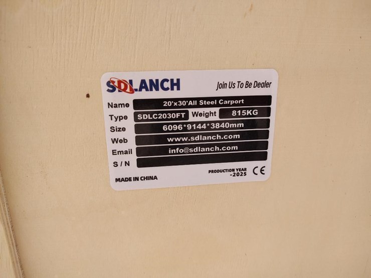 sd-lanch-sdlc2030ft-20ft-x-30ft-all-steel-carport-w/enclosed-sidewalls-image-6