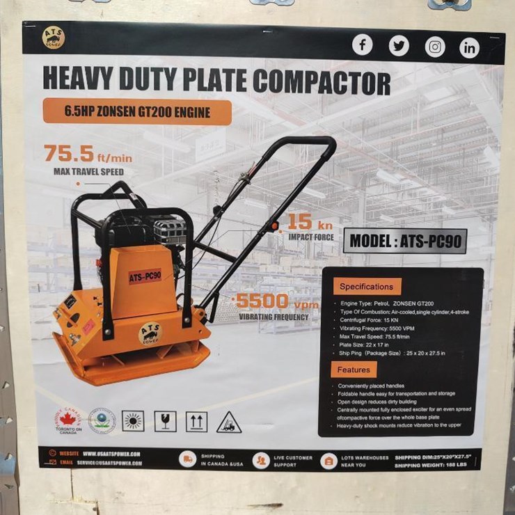 ATS Power ATS-PC90 Heavy Duty Plate Compactor