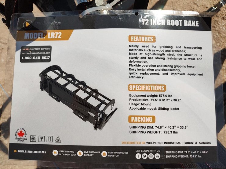 wolverine-lr72-72"-skid-steer-root-rake-image-1
