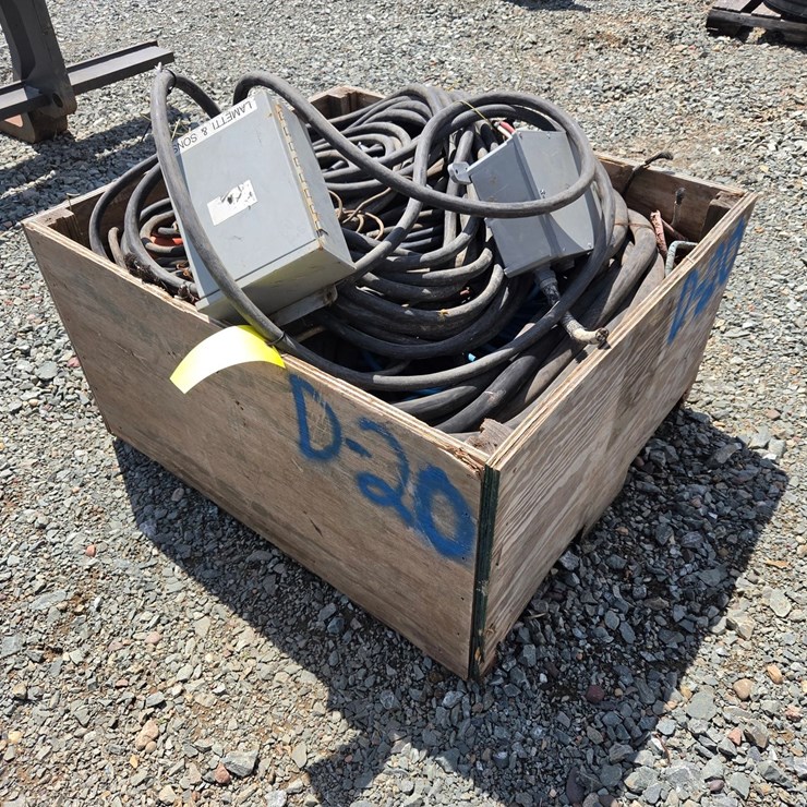 #6028 • Crate Of Misc Electrical Boxes And Wires
