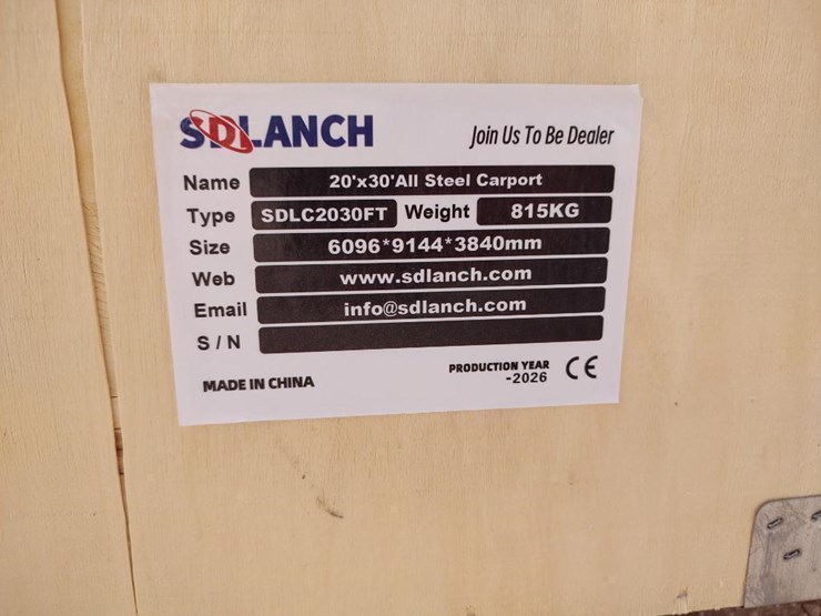 sd-lanch-sdlc2030ft-20ft-x-30ft-all-steel-carport-w/enclosed-sidewalls-image-6