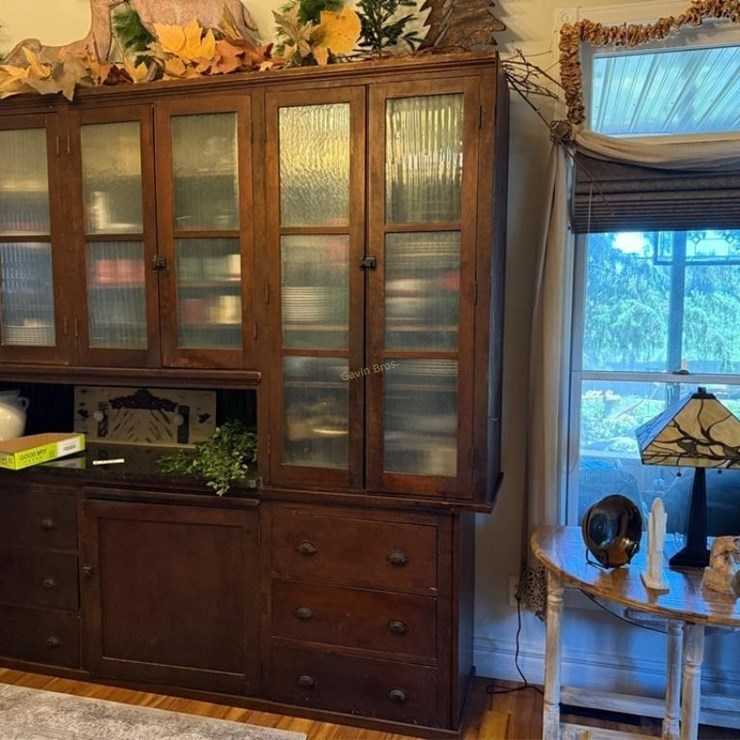 Large 2-piece Wood/granite top Cabinet