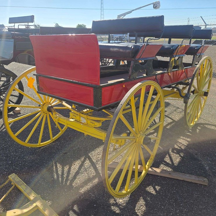 Red And Yellow Horse Drawn Carriage