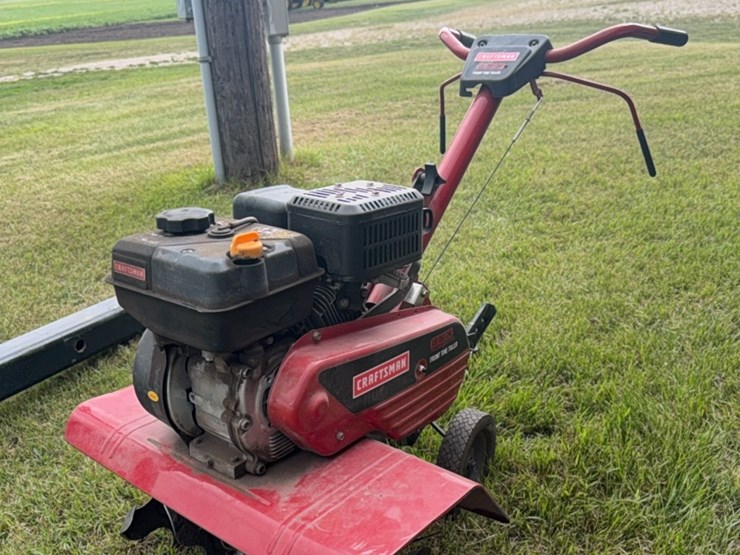 front-tine-tiller,-later-craftsman-newer-model,-gas-engine,-used-little,-stored-inside-image-2