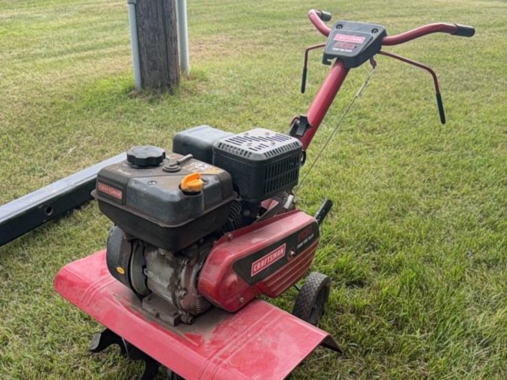 front-tine-tiller,-later-craftsman-newer-model,-gas-engine,-used-little,-stored-inside-image-3
