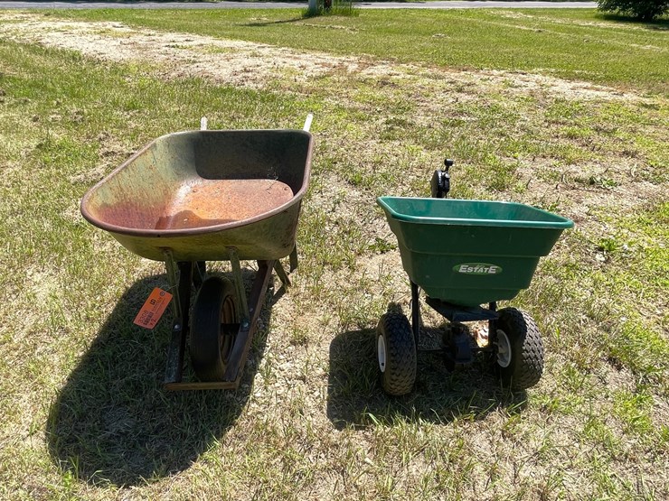 #3308-•-true-temper-wheelbarrow-and-estate-pull-behind-spreader-image-2
