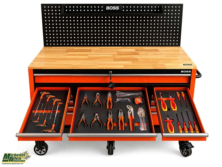 unused-boss-16-drawer-rolling-workbench-tool-box-with-peg-board-&-tools--qty-1-image-3