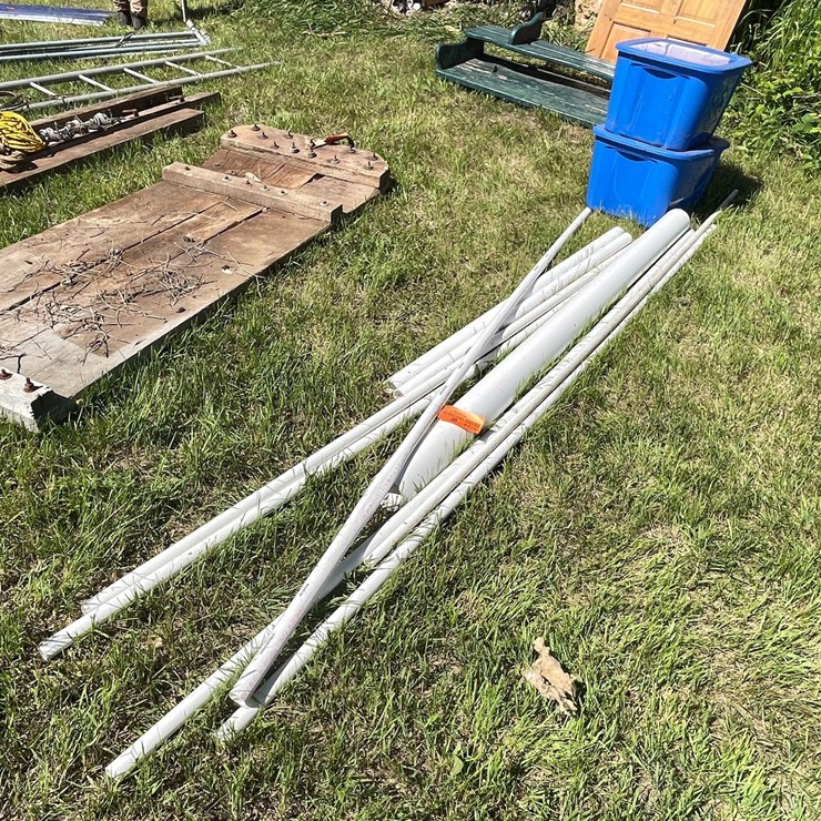 #3224 • Tractor Parts, Trailer Tie Downs, and Various PVC Pipe