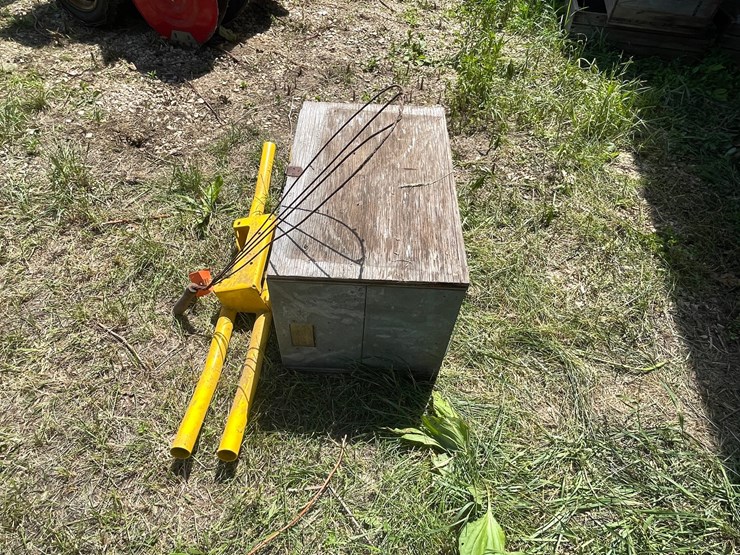 #3323-•-cub-cadet-lawn-tractor-brush-guard,-rug-beater,-and-metal-storage-box-image-8