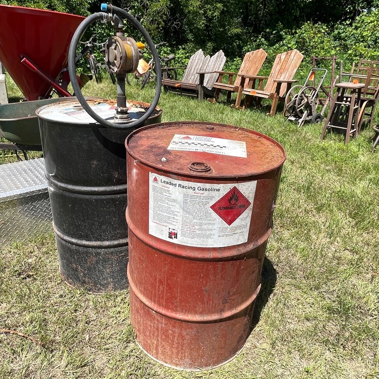 #3310 • (2) 55 Gallon Metal Barrels