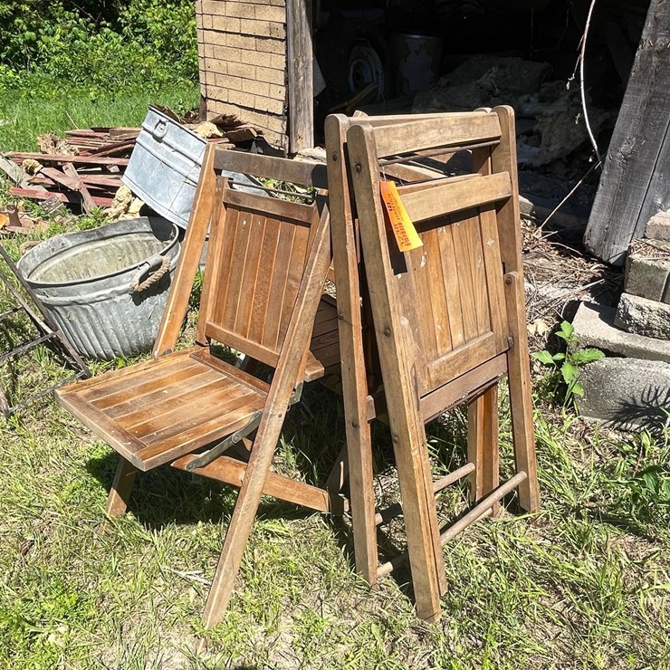 #3238 • Vintage Wood Folding Chairs