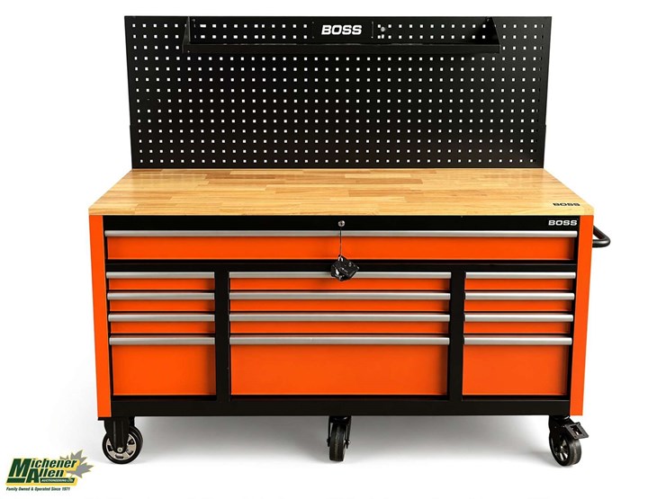unused-boss-16-drawer-rolling-workbench-tool-box-with-peg-board-&-tools--qty-1-image-1