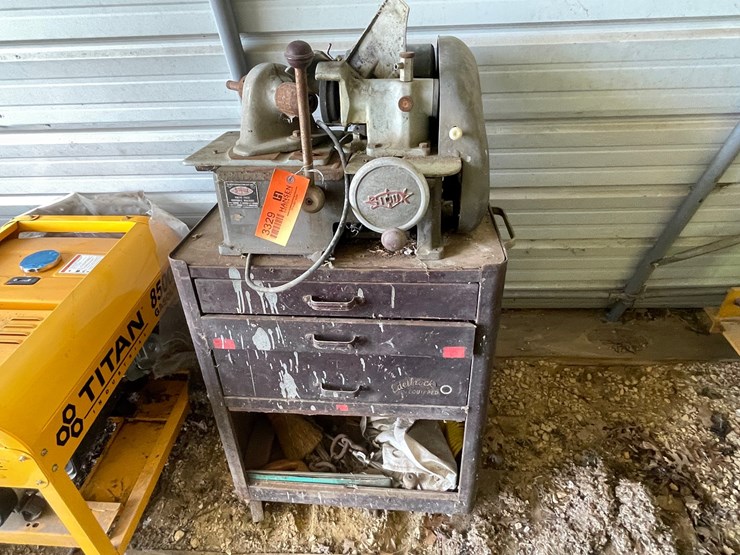 #3329-•-stoux-valve-face-grinding-machine-and-rolling-metal-tool-box-image-1