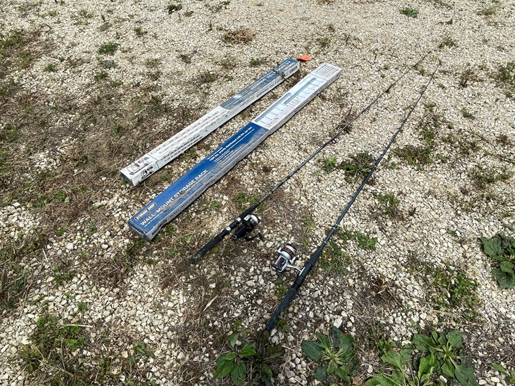 #3355-•-(2)-storage-shop-tool-organizers-and-fishing-poles-image-1
