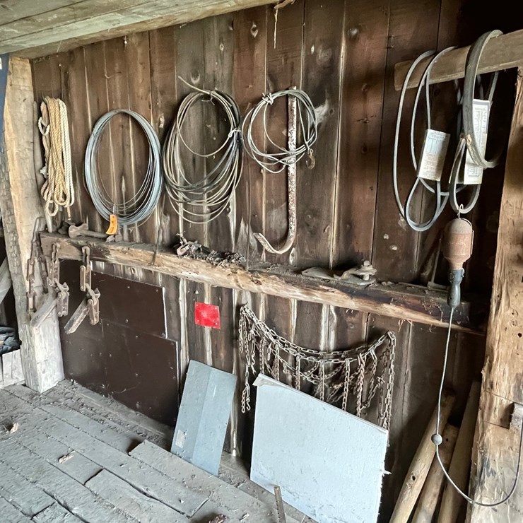 #2322 • Wall Section of Vintage Farm Tools