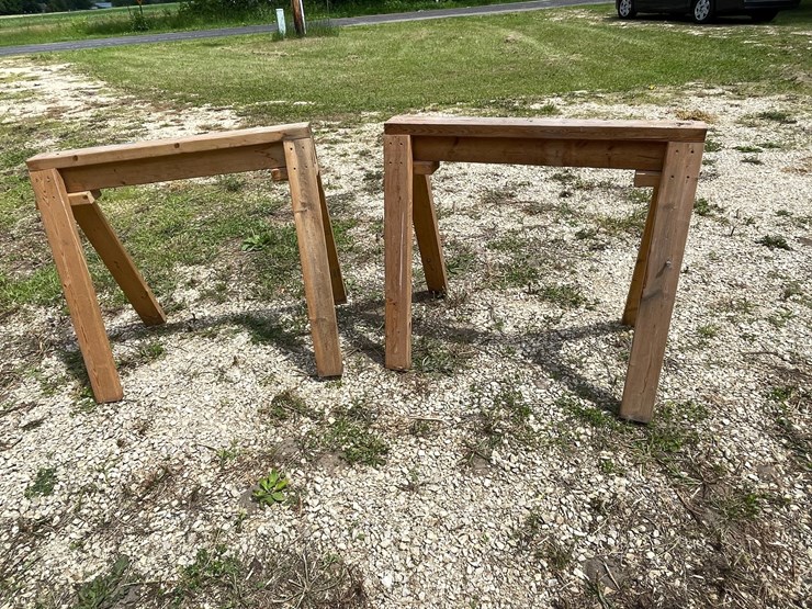 #3339-•-(2)-wood-sawhorses-image-1