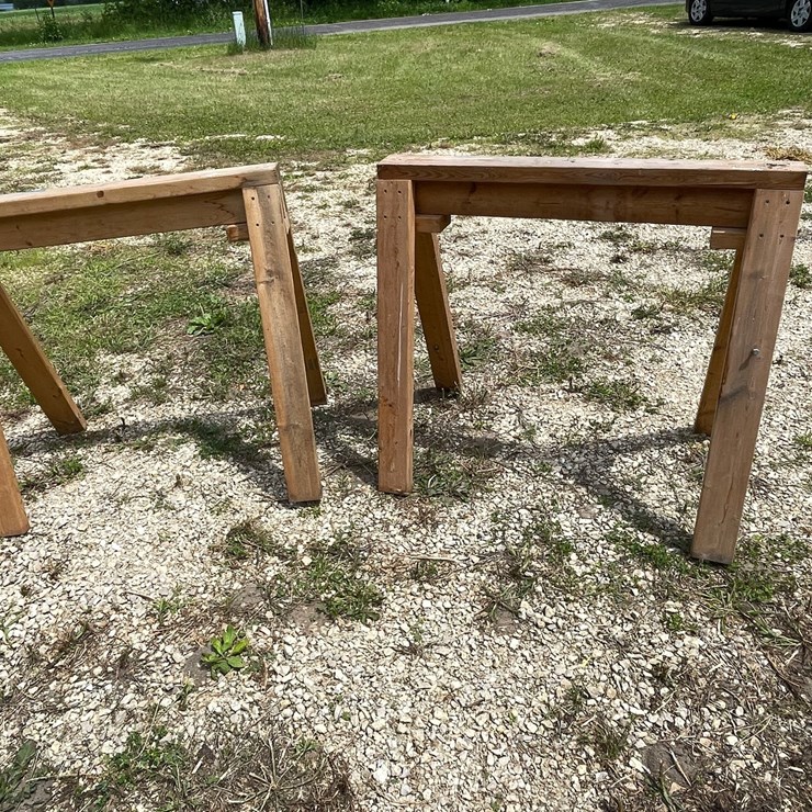 #3339 • (2) Wood Sawhorses